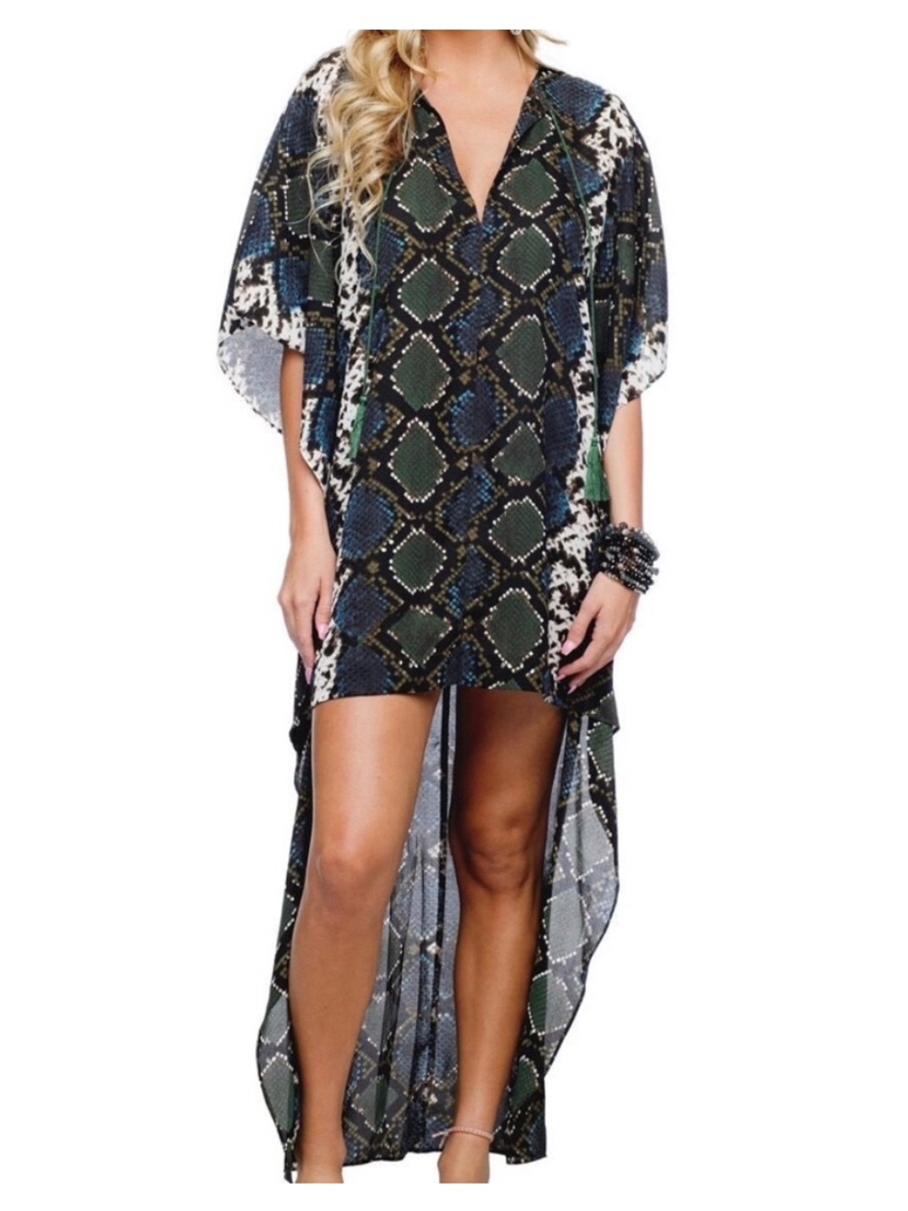 Buddy Love Snake Print Hi Lo Dress Kaftan